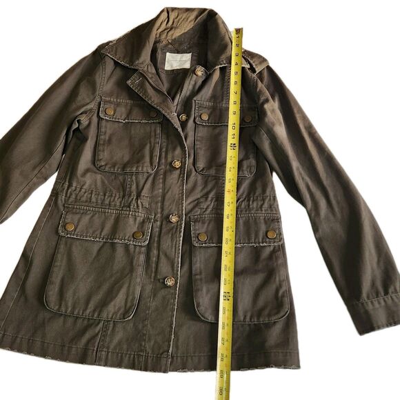 Lucky Brand Jacket Women S Green Military Field Chore Utility Coat Zip/button - Picture 5 of 8